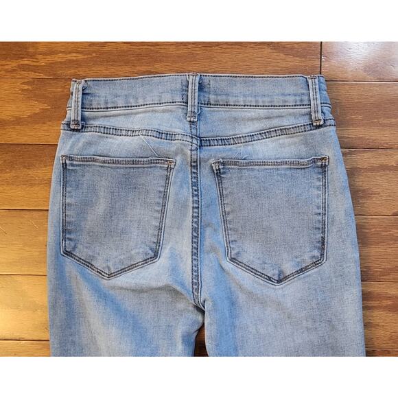 Simple Society Flare Jeans Women Size 0/24 Light Wash Mid Rise - Picture 4 of 10